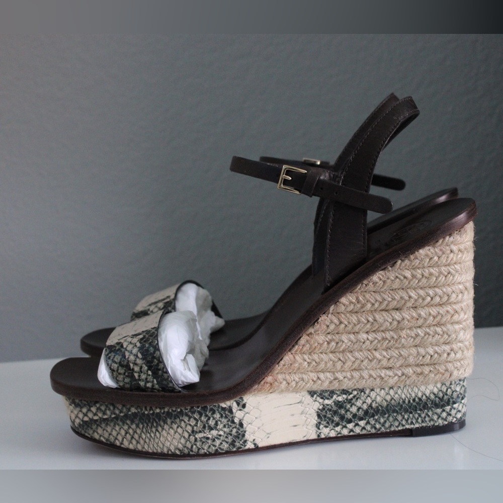 Tory Burch Black-Ivory / Coconut Malaga 110 mm (4in) Wedge Size 9